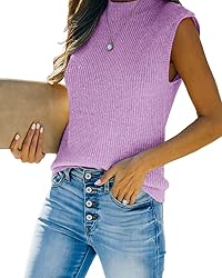 Amarmia Women's Mock Neck Knit Sweater Vest