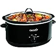 Crock-Pot Large 8 Quart Oval Manual Slow Cooker and Food Warmer, 1500 watts, Black (SCV800-B)