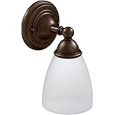 Moen YB2261ORB Brantford 1-Light Dual-Mount Bath Bathroom Vanity Fixture with Frosted Glass, Oil Rubbed Bronze