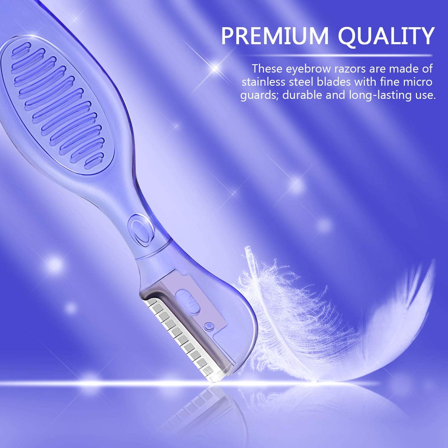 24 Pieces Eyebrow Razors Small Head Brow Facial Lip Shaver Trimmer with Protective Cover for Women Men Multipurpose Face Grooming Tools - Image 4