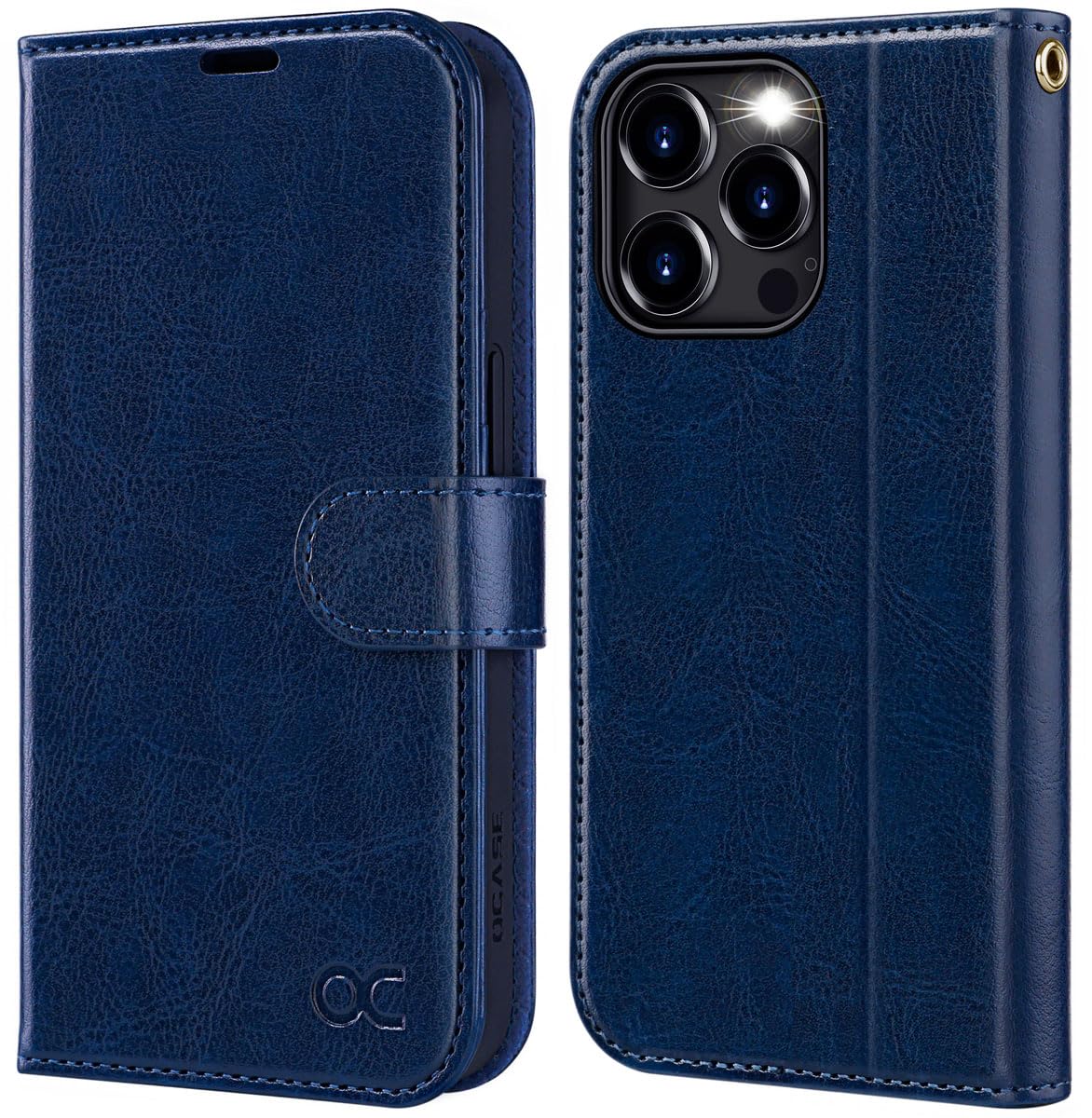 OCASE for iPhone 15 Pro Max Case, Premium PU Leather Wallet Case Flip Phone Cover with[RFID Blocking][Card Holder][Shockproof TPU][Stand Function] for the 15 Promax 6.7 Inch 2023 5G,Blue