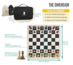 Vonset Portable Tournament Chess Set, Foldable