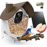 birdsnap® P33 - Smart Bird Feeder with Camera Solar Powered, 2K Video Bird Camera Feeder Live with 32GB Card, AI Identify Feather Species, Auto Record in Backyard, Ideal Gift for Birds Lover