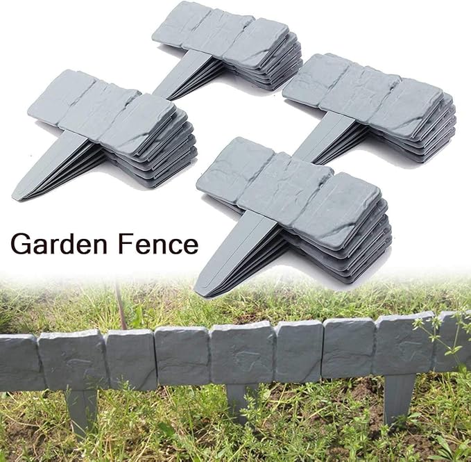 REALMAX® - Adoquín de plástico efecto piedra para jardín (bordillo