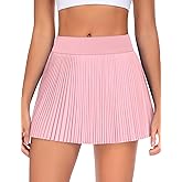 JoyGirl 13" Pleated Tennis Skirts with Shorts Women Pleated Mini Golf Skorts with Pockets High Waisted Athletic Casual Skirt