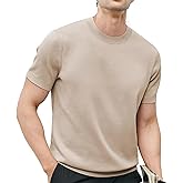Fioboc Mens Shirts Knit Crew Neck Premium Moisture Wicking Shirt Short Sleeve Summer Tops S-4XL