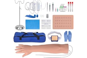 SimCoach Phlebotomy Practice Kit for Injection Training, IV Pracctice Kit with Phlebotomy Arm, Venipuncture and Blood Draw Pr