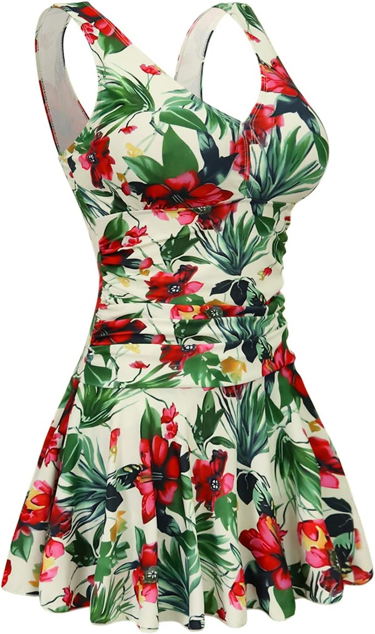 AONTUSWomen's One Piece Plus Size Swimsuits Tummy Control Swimwear Bathing Suits