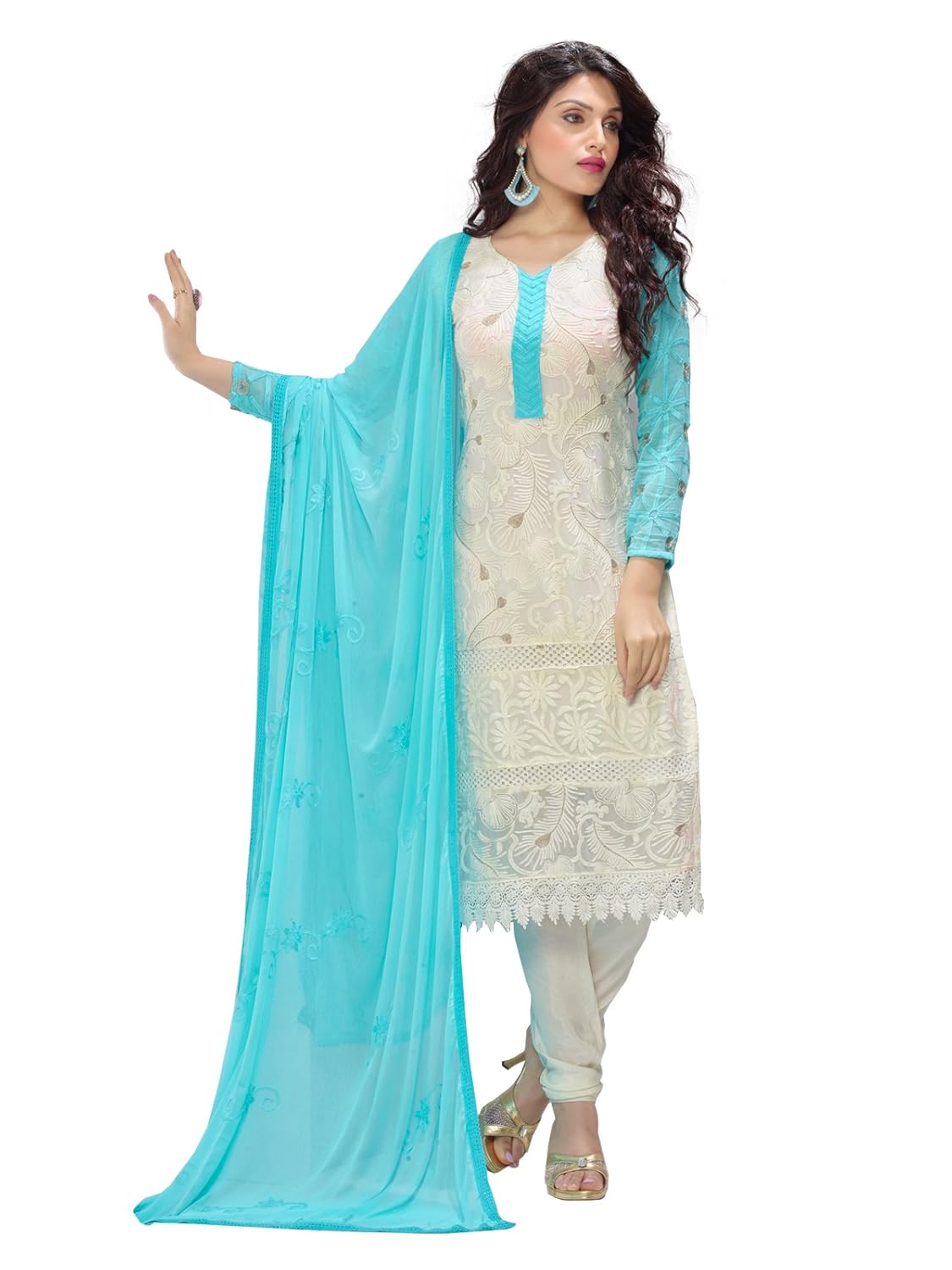 buy in country fashion white and sky blue chudidar suit at amazon in sky blue chudidar suit