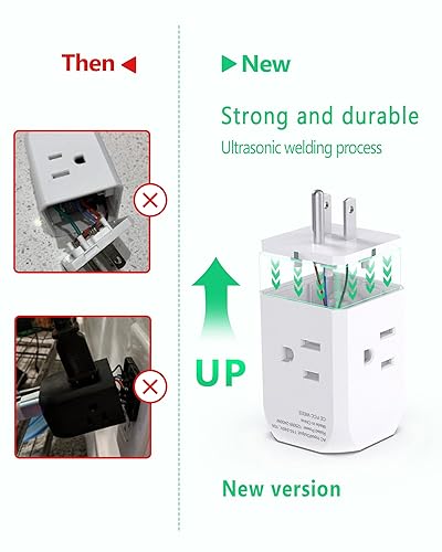 IBlockCube Worldwide Travel Plug Adapter With 2 USB (2.4A) Charging Ports, International Universal AC Socket, Dual Safety Fuse, Chip Protector For US UK EU AU Mobile Phone Tablet Laptop Gadget (Black