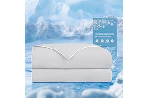 HARBOREST Cooling Comforter Twin Size - Cooling Blanket for Hot Sleepers and Night Sweats, Q-Max>0.45 Double-Sided Silky Cooling Surface Design, Light Grey(60" x 90")
