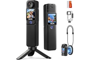 SJCAM C300 Vlogging Combo, 4K Pocket Action Camera,7Hour Power,6-Axis Stabilization,Dual-Touch Screen Body Cam, Handheld Trav