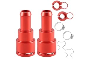 FUSCH Heater Hose Connector - 2PCS Aluminum Inlet/Outlet 3/4in x 5/8in Heater Core Tube Coolant Hose Connectors Compatible with Chevy Express Silverado GMC Sierra Replace#15032062 800-409