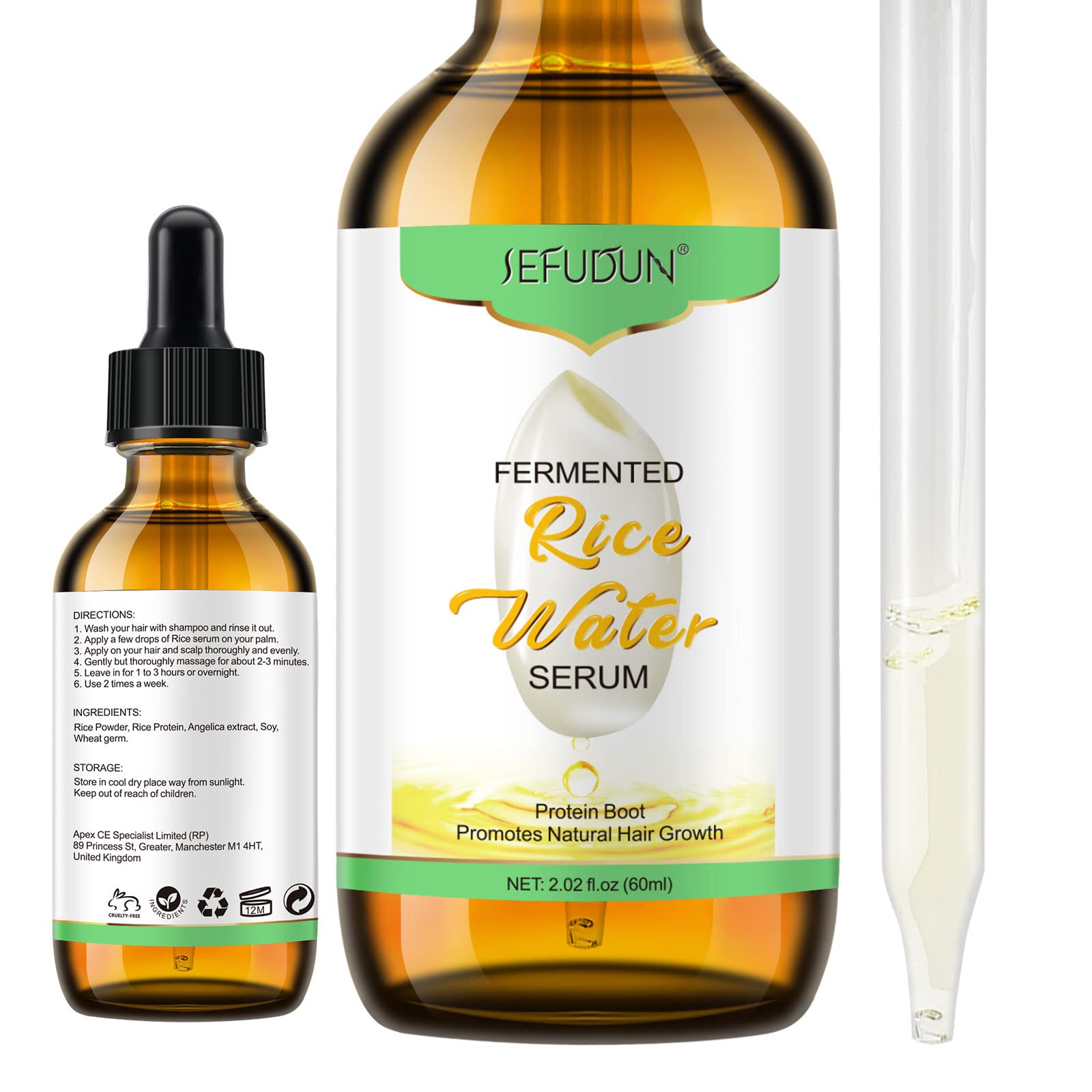 Rice Essential Water Oil for Hair Growth, Thickness,Strength,Shine -100% Pure Natural Leave-in Conditioner for Scalp, Dry Split End Moisturizer - Rice Water Oil for Hair Growth&Hair Loss