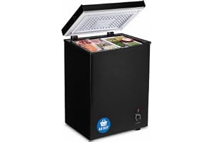 3.5 Cu.Ft Chest Freezer, Small Deep Freezer with 7 Adjustable Thermostat, Low Noise & Energy Saving Compact Mini Freezer with Removable Basket for Home, Garage, Basement, Apartment, Dorm