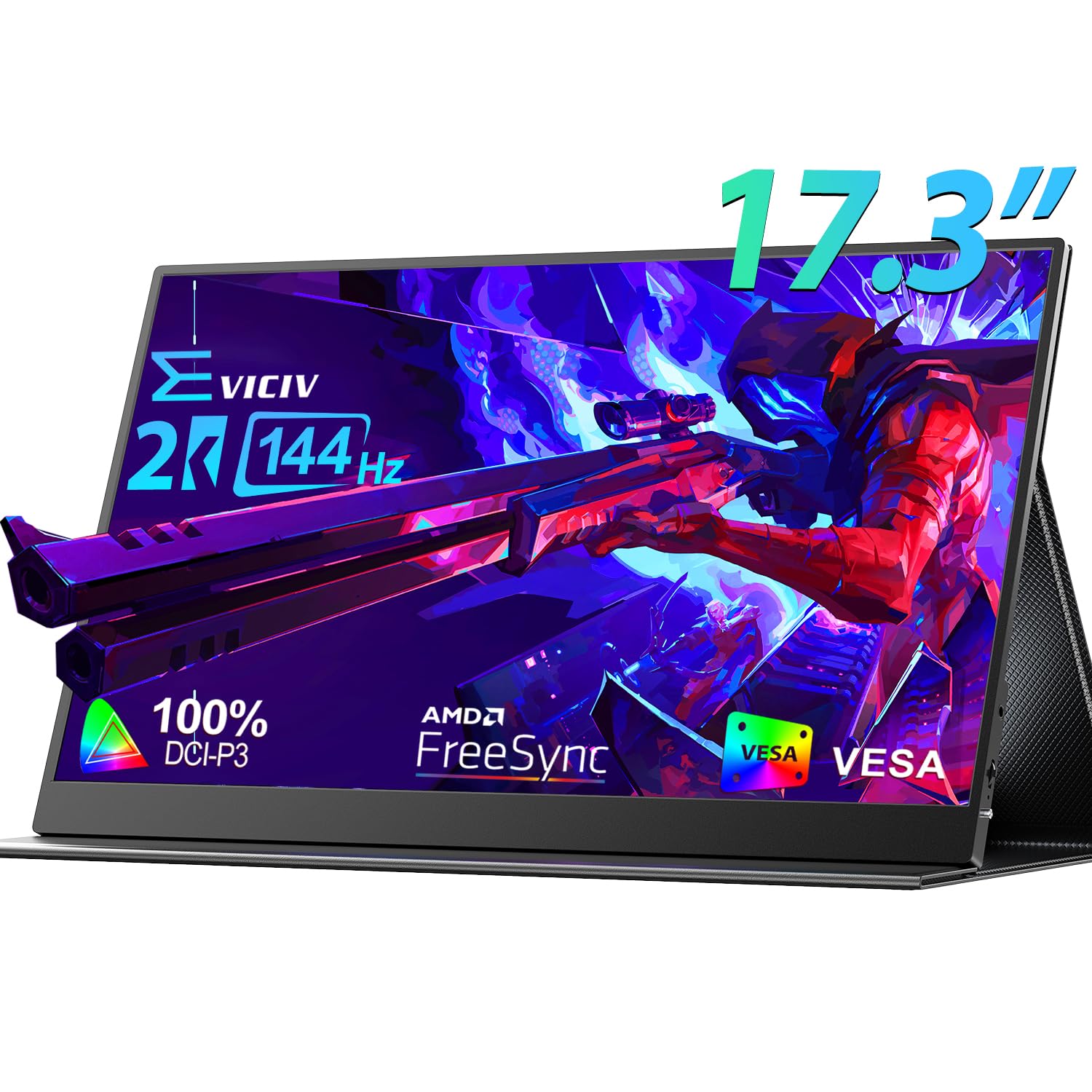 EVICIV 2K 144Hz Portable Monitor 100% DCI-P3 17.3