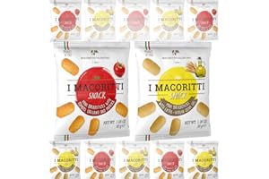 I Macoritti Snack Breadsticks Variety Pack – Extra Virgin Olive Oil & Tomato Oregano Paprika | Dip & Bread Sticks Snacks | Clean Ingredients, Perfect for Cheese Pairing, On-the-Go Snack | Authentic Italian bread Snacks, Oven-Baked, Made in Italy, Non-GMO, Preserve Free, Zero Sugar - 1.06 oz, Pack of 10