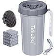Tinioey Paw Cleaner with Handle for Large Dogs - Effectively Cleans Muddy Paws and Feet for Dogs & Pets (Gray)