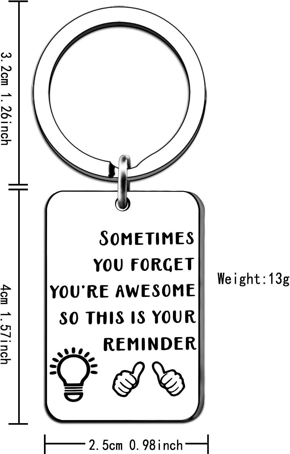 JMIMO Inspirational Keyring Gifts for Women Girls Leaving Gifts for Colleagues Coworkers Boss BFF, Silver - Image 3