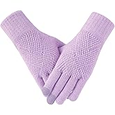 TOBEHIGHER Winter Gloves - Gloves for Women Cold Weather, Touch Screen Winter Gloves Women Warm Alpaca Fleece Knit Gloves