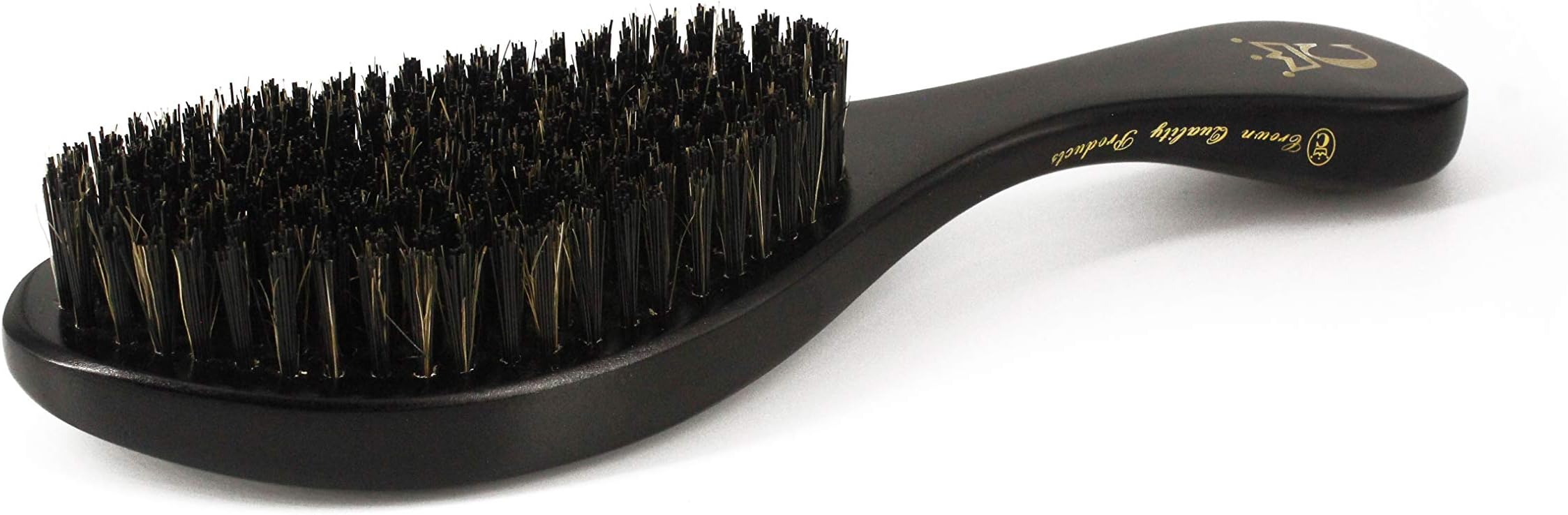 Authentic CQP 360 Gold Mixed Boar Bristle Crown Brush - Onyx Black # 7770E Medium