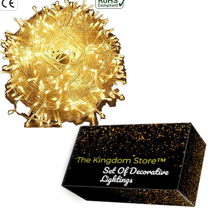 The Kingdom Store Rice String Lights Warm White Color 10M For Decorative Purposes 10M To 100M Fairy Leds With 8 Pattern Operation