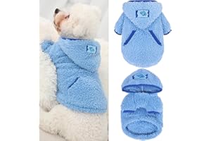 FURRYMONG Fleece Dog Sweater Hoodie Sweatshirts Warm Fuzzy Velvet Sweaters Dog Winter Clothes for Small Dogs Girl & Boy