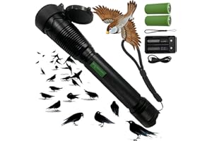 OUOQNUE 2in1 Bird Chaser Deterrent, Portable Handheld Bird Scare Devices, Adjustable Brightness High/Medium/Low, Customizable