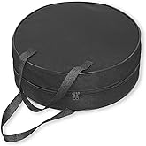 GAOLAOSY 16 Inch Round Cable Organizer Bag, 600D Oxford Cloth (Black) | Waterproof Jumper Cable Storage Bag, Universal EV Charging Cord Management Accessories for RV Sewer Pipe, Electrical Cords