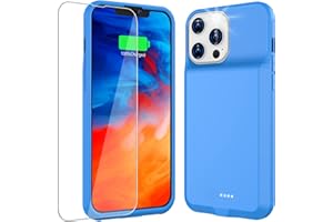 KKD Charging Case for iPhone 13/13 Pro, 7000mAh Ultra Slim Portable Extended Battery Case, Smart Rechargeable for iPhone 13 Charger Case Self Charging Phone Cover 6.1 inch, Blue