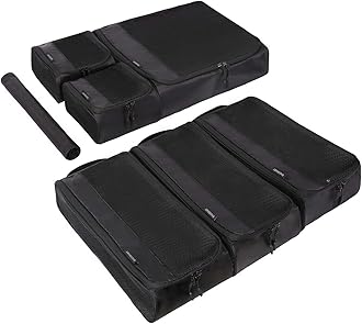 BAGSMARTPacking Cubes for Suitcases, BAGSMART 7 Set Packing Cubes for Travel Essentials, Lightweight Luggage Suitcase Organizer Bags Set with Shoe Bag, Keep Shape Travel Cubes for Packing