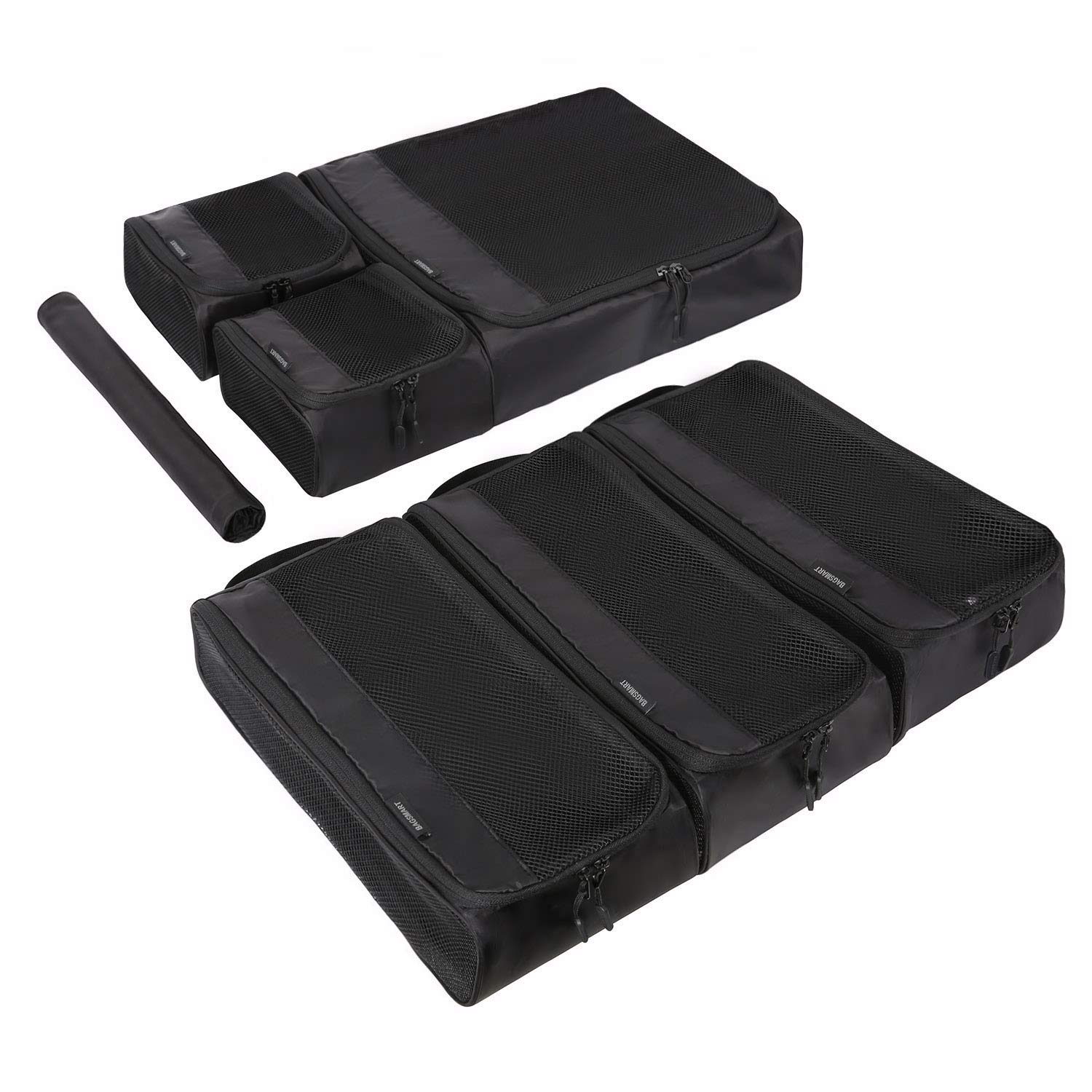 BAGSMARTPacking Cubes for Suitcases, BAGSMART 7 Set Packing Cubes for Travel Essentials, Lightweight Luggage Suitcase Organizer Bags Set with Shoe Bag, Keep Shape Travel Cubes for Packing