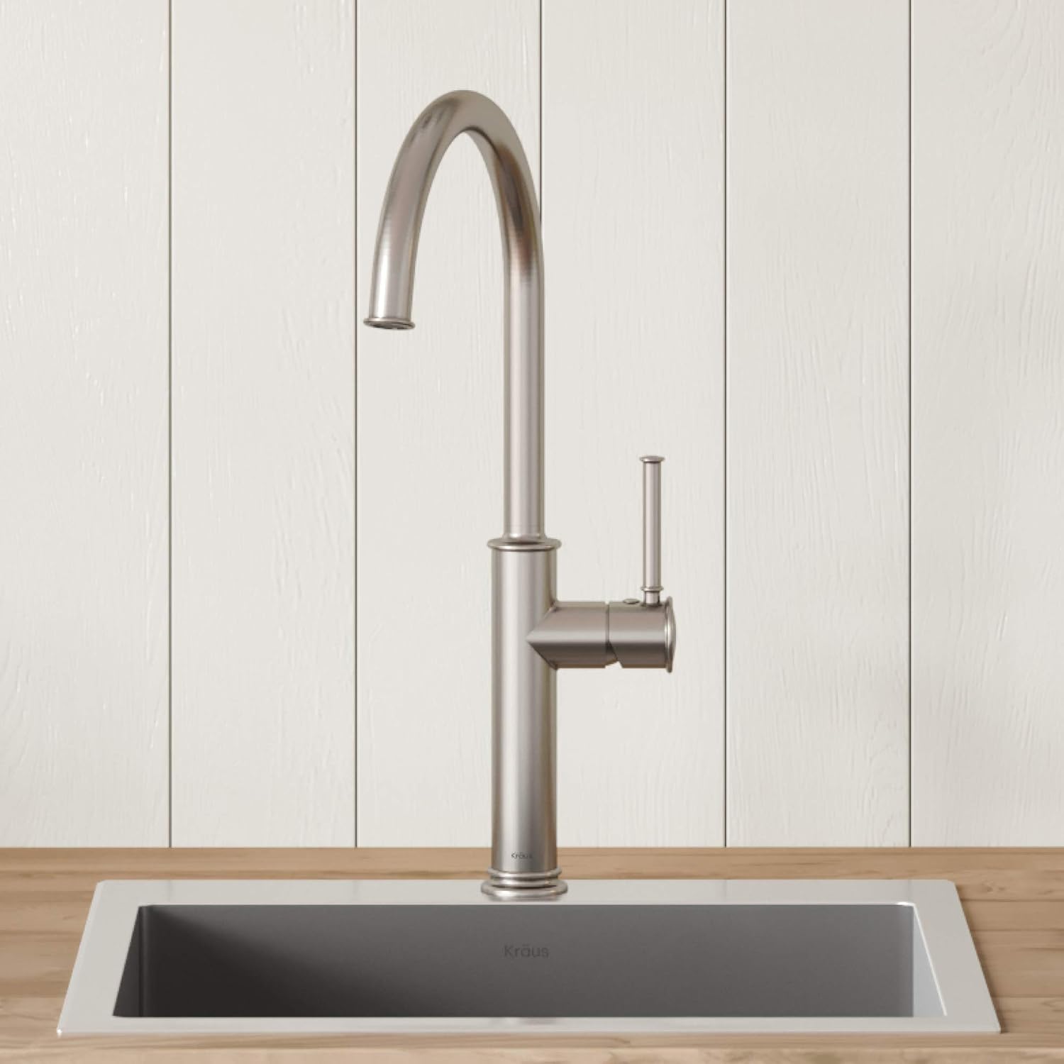KRAUS Sellette Spot Free Stainless Steel Finish Kitchen Bar Faucet, KPF-1681SFS