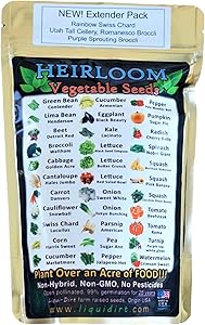 Heirloom Vegetable and Fruit Seeds 32 Varieties - Non-Hybrid and No Pesticides and Non-GMO Survival Garden Seed Bank