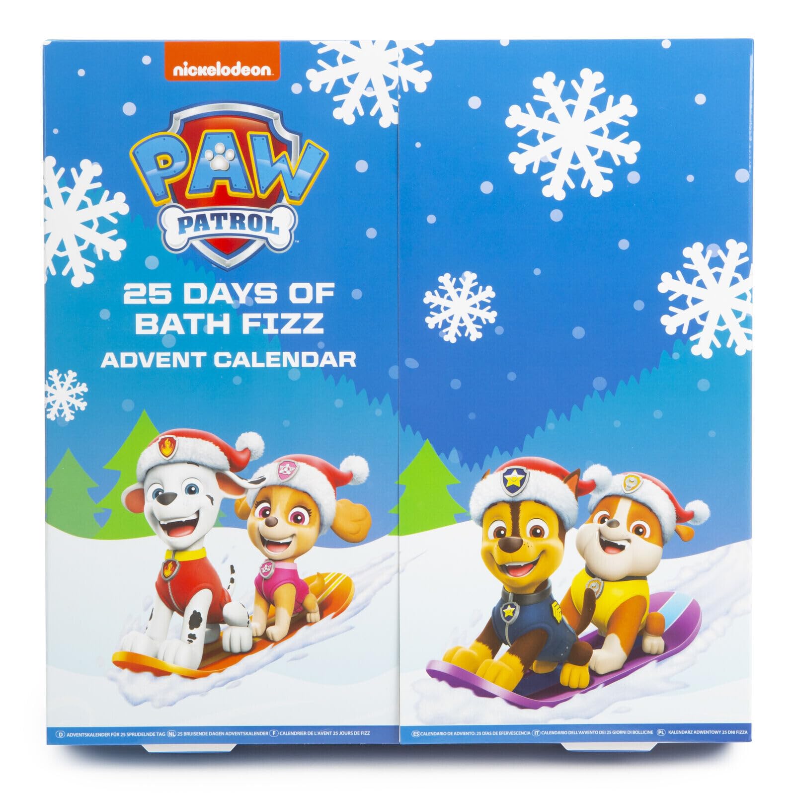 Paw Patrol Advent Calendar 25 Days Of Bath Fizz Bubbly Christmas Countdown Calendar Bath Toys For Kids, Blue