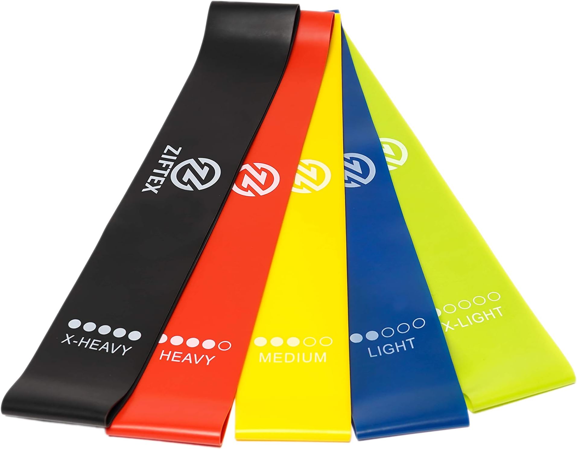 Ziftex Resistance Loop Bands, Resistance Exercise Bands for Home Fitness, Stretching, Strength Training, Natural Latex Workout Bands