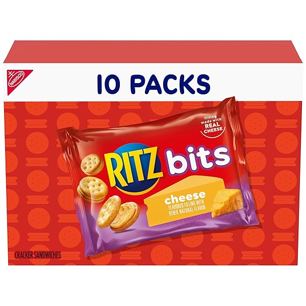 RITZ BITS CHEESE SANDWICH CRACKERS, LUNCH SNACKS, 10...