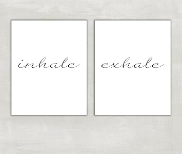 Amazon Com Eric434keats Inhalar Exhalar Impresion Yoga Arte De