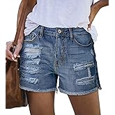 Angerella Women's Denim Shorts Mid Rise Ripped Jean Short