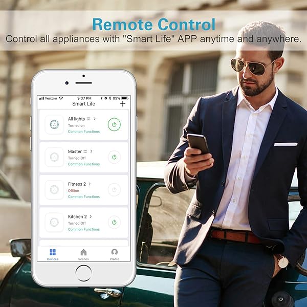 Orbecco 4 PZS WiFi Enchufe Inteligente de Versin UE 2 Puertos de USB Funciona con Alexa Echo Google House App Control Remoto No se Requiere Hub 10A Blanco
