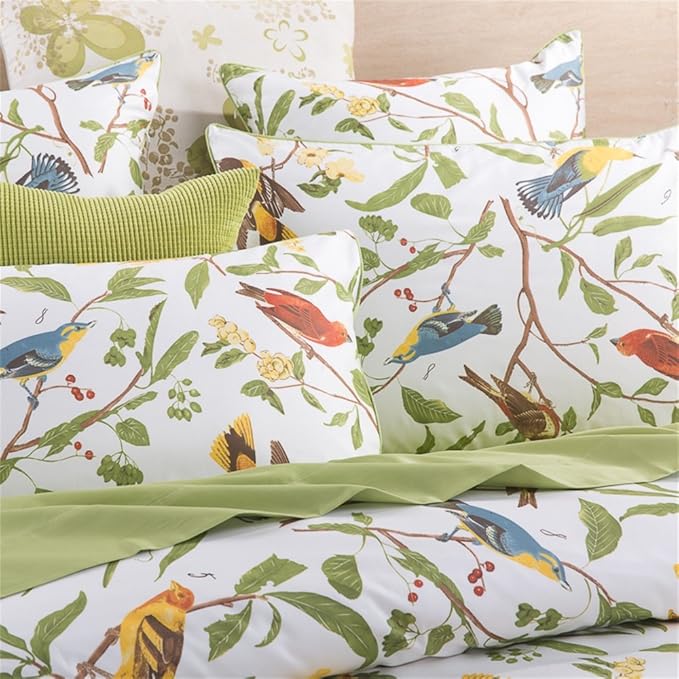 Buy Brandream Pastoral Style 3 Piece Floral Print Design Duvet Cover Set King Size Classy And Elegant Bedding With Button Closure Green Online At Low Prices In India Amazon In