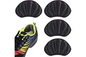 BIKBOK 4Pcs Unisex Heel Protectors for Loose Shoes, Heel Cushion with Self-Adhesive Pads for Sneaker Shoes Too Big (Black)
