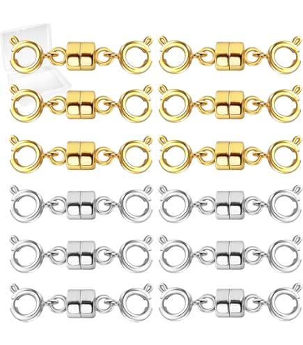 Beebeecraft - Fermoir De Superposition Pour Colliers - Plaqué Or 18 Carats - Pour 3 Brins - Connecteur Rond Plat