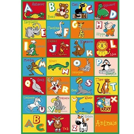 Amazon.com: Kids área alfombra (ABC animales) Aprendizaje ...