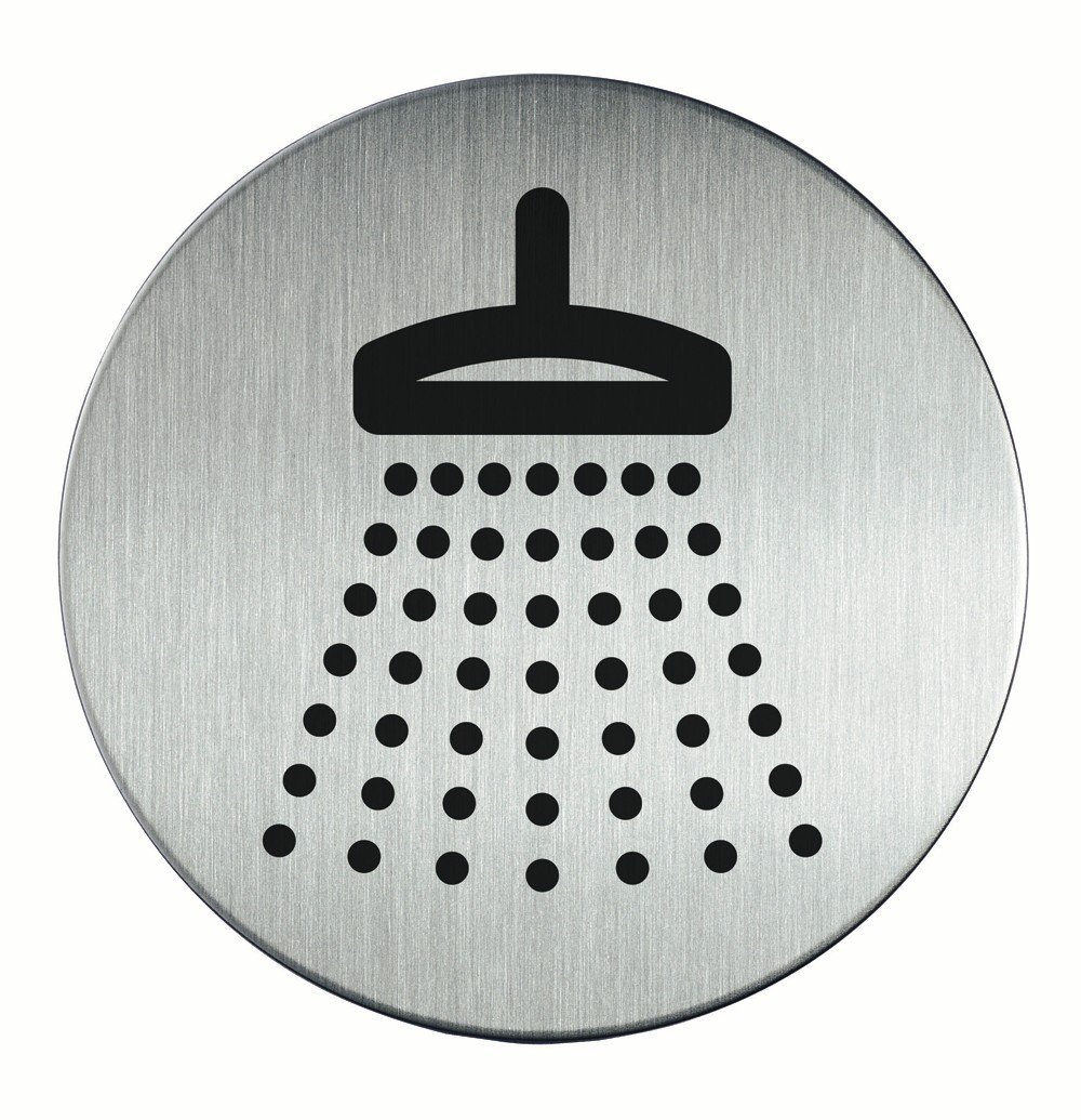 Durable 493823 Shower Pictogram Stainless Steel Round 65 mm
