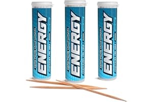 Xero Picks ENERGY Infused Flavored Toothpicks with Caffeine, B12, and B6 (Cool Mint, 3 Pack)