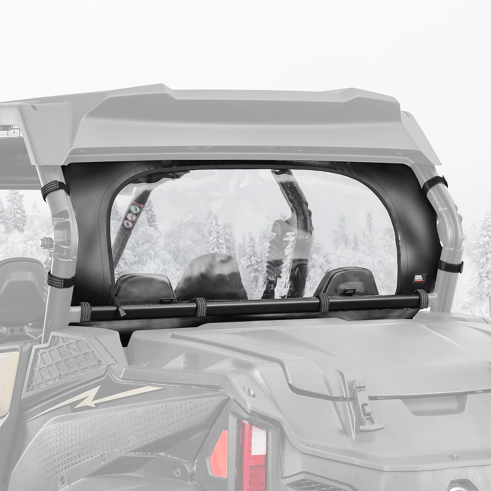 Photo 1 of KEMIMOTO Soft Rear Windshield Compatible with 2023+ CFMOTO ZForce 950 Sport & Trail / ZForce 800 Trail G2, Roll Up/Down Zipper Screen Window Airflow Clear Transparent Rear Window
