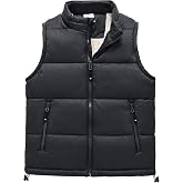 MoFiz Kids Boys Zip up Puffer Vest Winter Outdoor Warm Lightweight Vest | Fleece Line, Fall Winter, Perfect For School Travel Outwear Casual Hiking