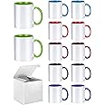 ABBSH Ceramic Sublimation Mugs, 11oz, 12Pack, Assorted Colors, Microwave Safe, Dishwasher Safe