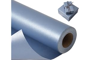 Navy Blue Wrapping Paper Roll, Reversible Pearly-Lustre Gift Wrap Paper Perfect for Wedding, Valentine's Day, Birthday, Chris